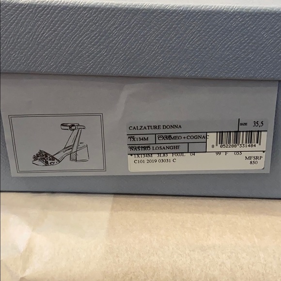 BNWT Authentic Prada Embellished Strap Heel Sandal - Picture 14 of 16